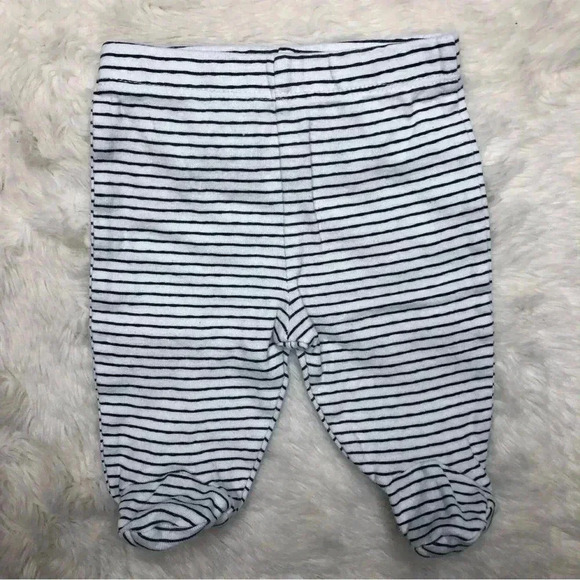 Gerber Sweatpants Footed  White / Black Stripes Size Newborn - Picture 1 of 16